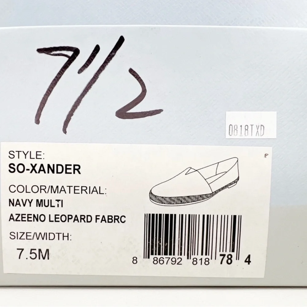 Sole Society Shoes “Xander” Leopard Print Espadrille Flats Women’s Size 7.5 New